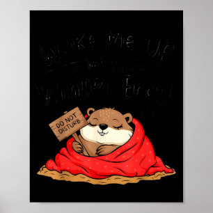Póster Marmota Divertida Despiértame Cuando Termina el In