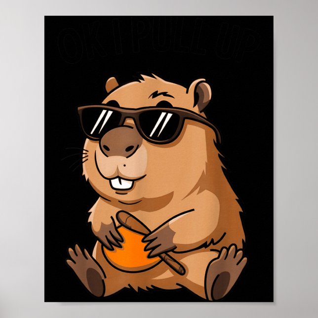 Póster Marmota Divertida Ok Me Subo Solteros  (Frente)