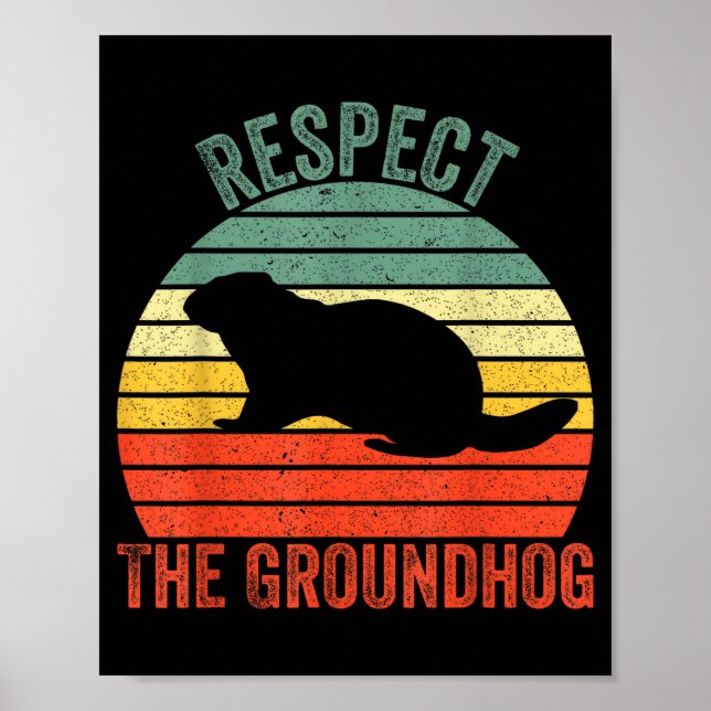 Póster Marmota Divertida Respeta La Marmota  (Frente)