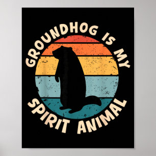 Póster Marmota Es Mi Animal Espiritual Divertida Marmota