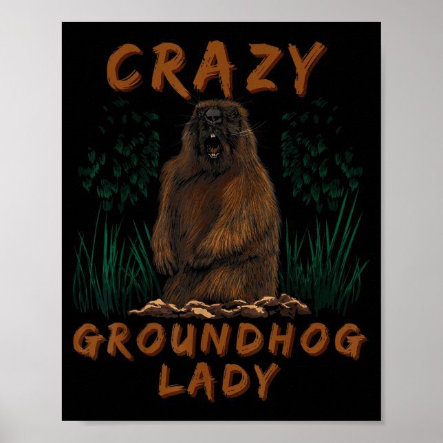 Póster Marmota loca ardilla de tierra roedor  (Frente)