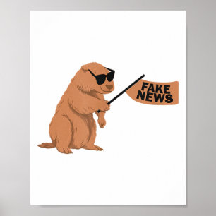 Póster Marmota Noticias Falsas Influencer Redes Sociales