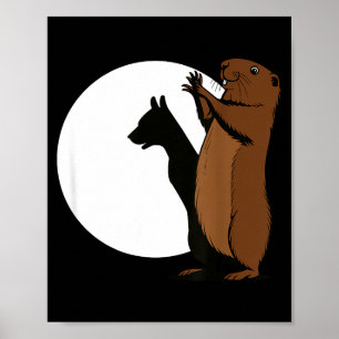 Póster Marmotas Perro Títere de Sombra Divertido Marmota
