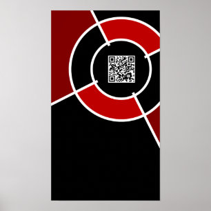 Póster maroon bullseye QR code