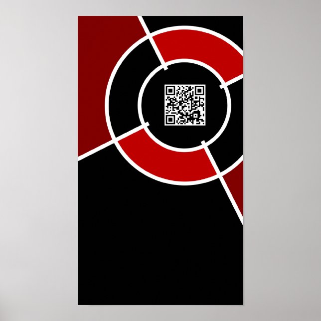 Póster maroon bullseye QR code (Frente)