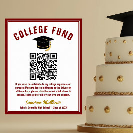 Póster Maroon Gold Graduate College Fund QR Code