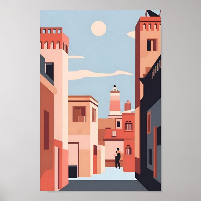 Póster Marrakech Elegance 4K Paisaje paisajístico (Frente)