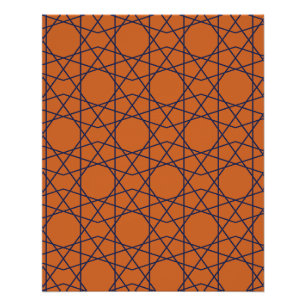 Póster Marrakech Índigo Geometría