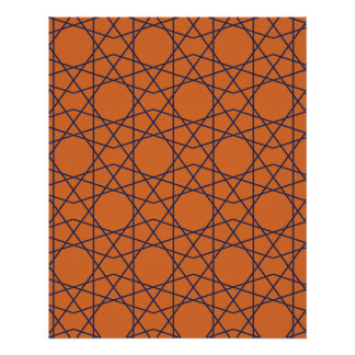 Póster Marrakech Índigo Geometría