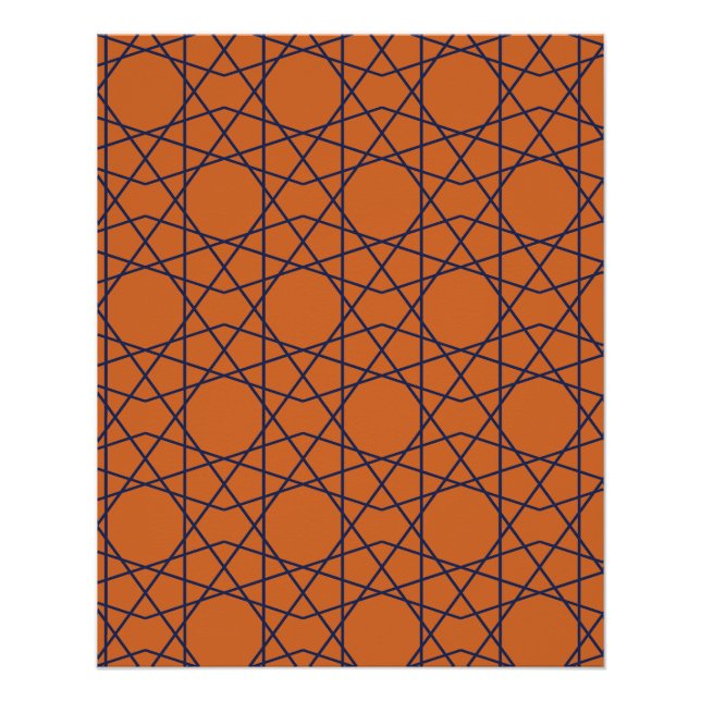 Póster Marrakech Índigo Geometría (Anverso)