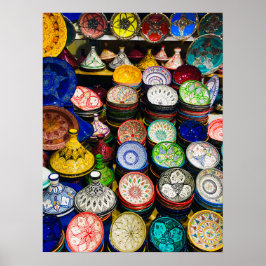Póster Marrakesh, alfarería marroquí