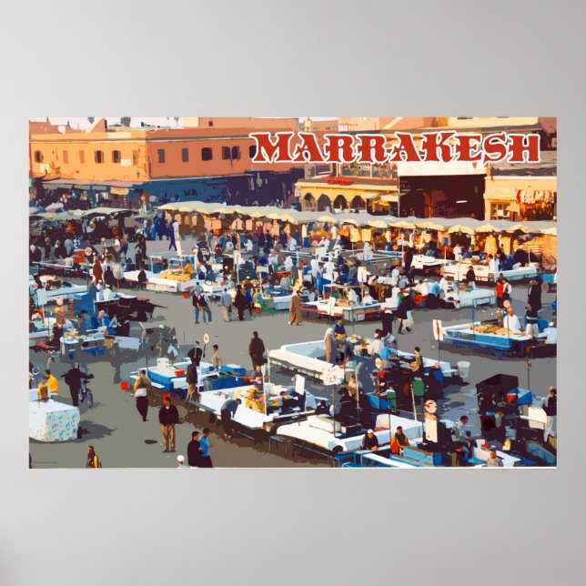 Póster Marrakesh de viajes (Frente)
