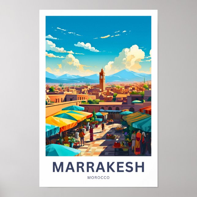 Póster Marrakesh Marruecos Viajes impresos (Frente)