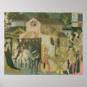 Póster Marriage ceremony painted on cassone panel, Floren