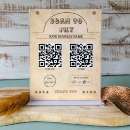 Póster Marrón occidental 2 código QR barrido sur a pagar