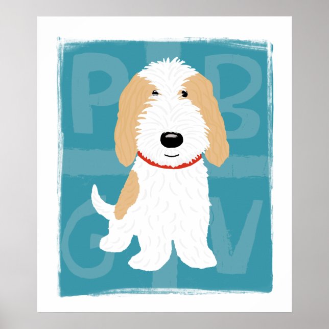 Póster Marrón y Blanco PBGV (Frente)
