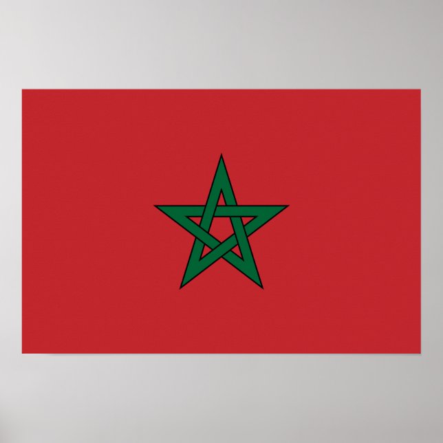 Póster Marruecos - Bandera marroquí