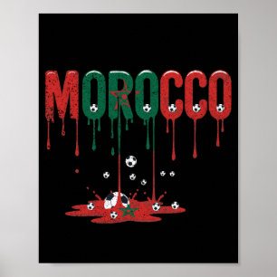 Póster Marruecos Fútbol Americano de Bandera Goteante