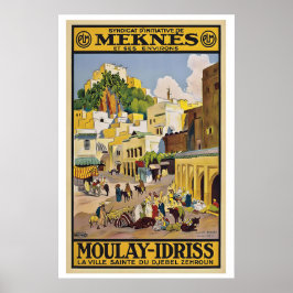 Póster Marruecos Moulay Idriss la Ciudad Santa de Djebel