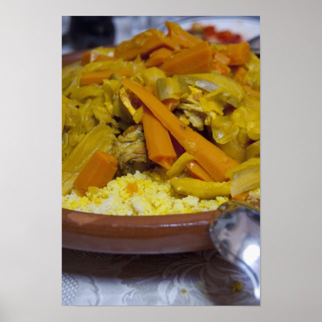 Póster Marruecos, Tetuán. Comida tradicional marroquí de (Frente)