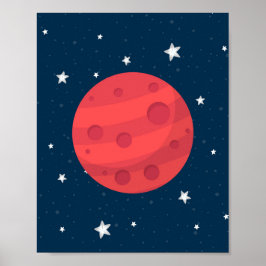 Póster Mars Boy Nursery Imprimir Estrellas Galaxia Espaci