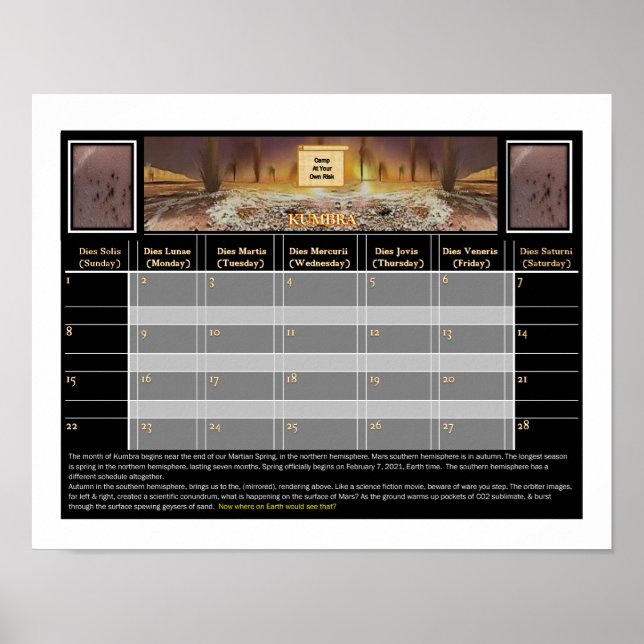 Póster Mars Camping prohibido (Frente)