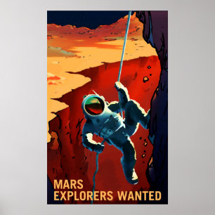 Póster Mars Explorers Wanted - Poster de reclutamiento