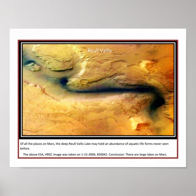 Póster Mars Largest Known Lake (Frente)