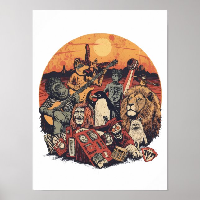 Póster Mars Pop Party Animals – Fun Music & Space Culture (Frente)