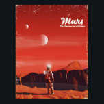 Póster Mars Science fiction vintage travel poster<br><div class="desc">Mars Science fiction poster de viajes vintage Espacio arte de un astronauta en la superficie marciana.</div>