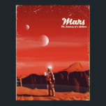 Póster Mars Science fiction vintage travel poster<br><div class="desc">Mars Science fiction poster de viajes vintage Espacio arte de un astronauta en la superficie marciana.</div>