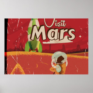Póster Mars Vintage Travel Poster