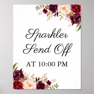 Póster Marsala Pink Floral Sparkler despide a Poster de R