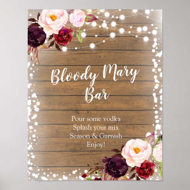 Póster Marsala Winter Bloody Mary Bar Signage Poster (Frente)