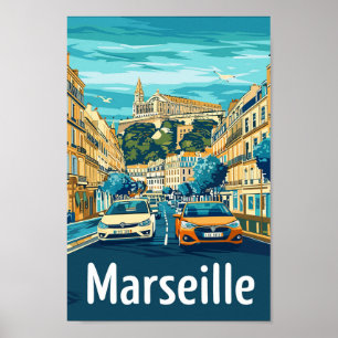Póster Marseille France Famous Travel Place