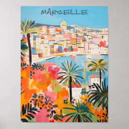 Póster Marseille France Travel City Wall Art Aesthetic