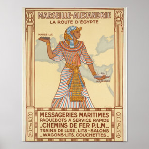 Póster Marsella a Alejandría Ruta de Egipto