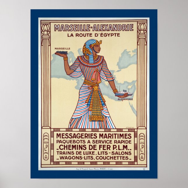 Póster Marsella - Alexandrie ~ La Route D'Egypte (Frente)