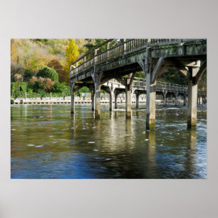 Póster Marsh Lock Horsebridge río Támesis Otoño
