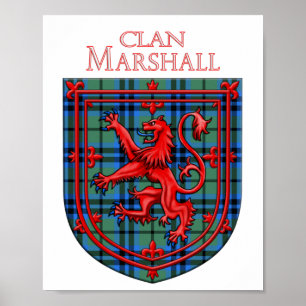 Póster Marshall Tartan Scottish Plaid Lion Rampant