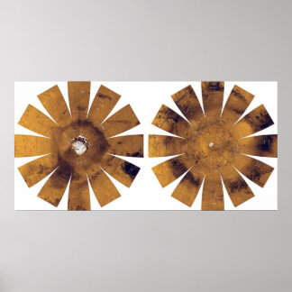 Póster Marte - Mapa hemisférico