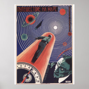 Póster Marte viaja como Poster soviético