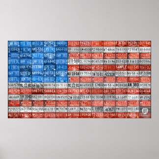Póster Márter de marca de matrícula de Michigan Imprimir