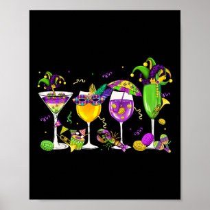 Póster Martes Grasa Mardi Gras Vino Bebe Carnaval Yo