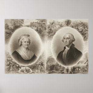 Póster Martha y George Washington 1876