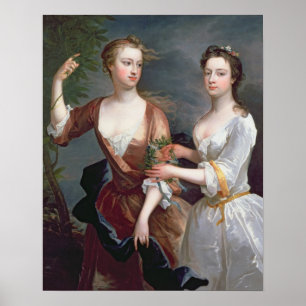 Póster Martha y Teresa Blount, 1716