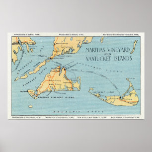 Póster Martha's Vineyard y islas de Nantucket