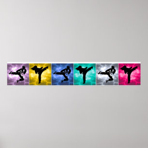 Póster Martial Arts Lightning Wall Border