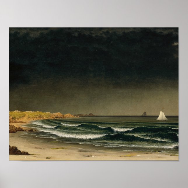 Póster Martin Johnson Heade - Acercándose a la tormenta (Frente)
