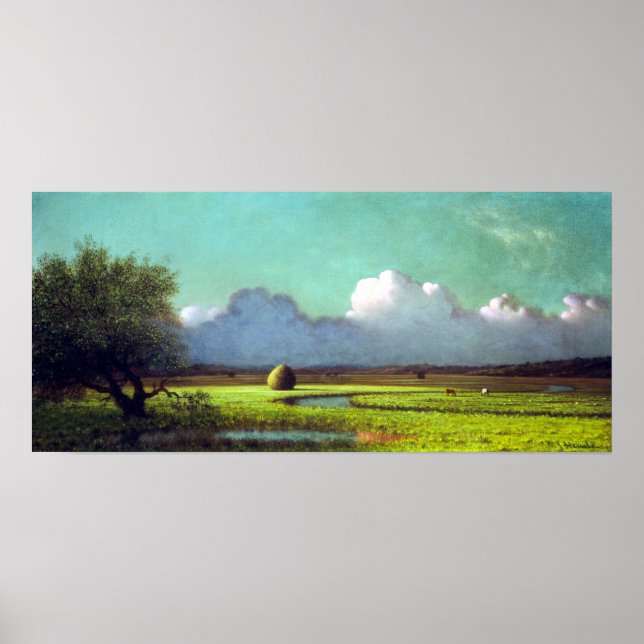 Póster Martin Johnson Heade Sunlight Shadow Newbury Marsh (Frente)
